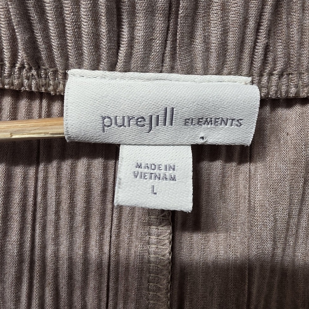 Pure Jill Elements Pleated Wide Leg Pants Womens L Pink Pull On Lounge - Picture 2 of 16